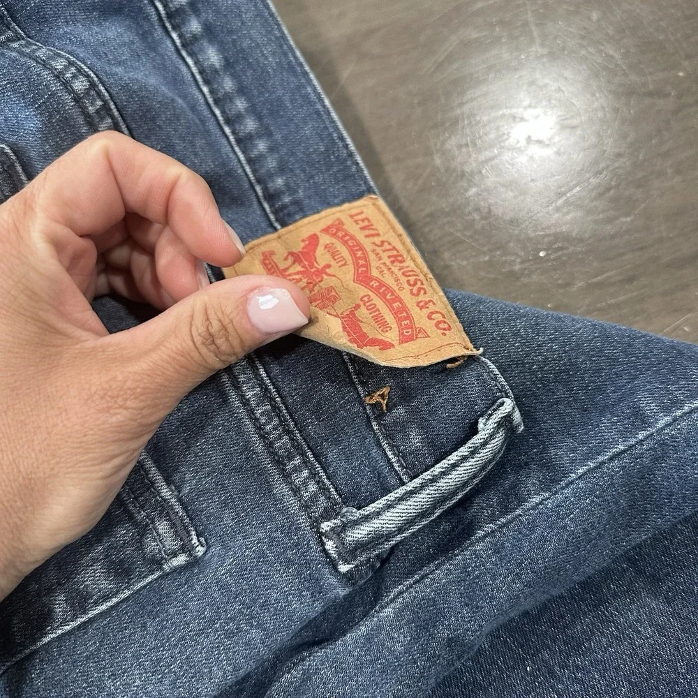 Levis 514 Jeans Mens 36x34 Blue Dark Wash Cotton Straight‎ Fit Denim